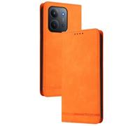 GOGME Funda Cartera de Cuero para Xiaomi Redmi 15C 4G - Carcasa con Cierre Magnético, Protección RFID, Tarjetero y Soporte Antigolpes - Naranja
