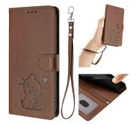 GOGME Funda Cartera para ZTE Nubia Red Magic 10 Pro/Magic 10 Pro+, Adorable Gatito Graphic Leather Carcasa con Cierre Magnético, Shockproof TPU Bumper & Soporte - Marrón