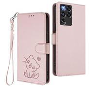 GOGME Funda Cartera para ZTE Nubia RedMagic 11 Pro / 11 Pro+, Adorable Gatito Graphic Leather Carcasa con Cierre Magnético, Shockproof TPU Bumper & Soporte - Rosa