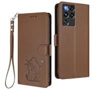 GOGME Funda Cartera para ZTE Nubia RedMagic 11 Pro / 11 Pro+, Adorable Gatito Graphic Leather Carcasa con Cierre Magnético, Shockproof TPU Bumper & Soporte - Marrón