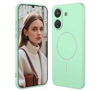 GOGME Funda De Silicona Líquida para Motorola Moto Edge 70 5G / X70 Air con Carcasa Suave Y Shockproof Cover, Slim Case, Compatible con MagSafe - Verde Claro