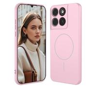 GOGME Funda De Silicona Líquida para Motorola Moto G57 Power con Carcasa Suave Y Shockproof Cover, Slim Case, Compatible con MagSafe - Rosa