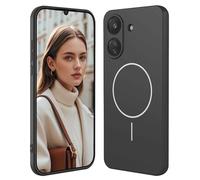 GOGME Funda De Silicona Líquida para Realme C85 5G con Carcasa Suave Y Shockproof Cover, Slim Case, Compatible con MagSafe - Negro