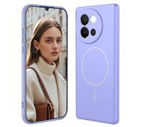 GOGME Funda De Silicona Líquida para Vivo V40 Lite 5G con Carcasa Suave Y Shockproof Cover, Slim Case, Compatible con MagSafe - Púrpura