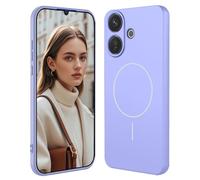 GOGME Funda De Silicona Líquida para Vivo V60 Lite 5G con Carcasa Suave Y Shockproof Cover, Slim Case, Compatible con MagSafe - Púrpura