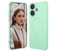 GOGME Funda De Silicona Líquida para Vivo V60 Lite 5G con Carcasa Suave Y Shockproof Cover, Slim Case, Compatible con MagSafe - Verde Claro