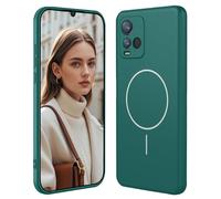 GOGME Funda De Silicona Líquida para Vivo Y21 / Y21s / Y33s con Carcasa Suave Y Shockproof Cover, Slim Case, Compatible con MagSafe - Verde Oscuro