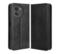 GOGME Funda para DOOGEE Note 59 / Note 59 Pro, Carcasa con [Ranuras para Tarjetas] [Soporte Plegable] Magnético Premium TPU/PU Cuero Flip Folio Case Cover. Negro