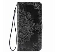 GOGME Funda para Honor Magic4 Lite 5G / Honor X9 5G, Suave PU/TPU Cuero Flip Carcasa Case Cover, Magnética en Relieve de la Mandala Billetera con Soporte/Tapa Tarjetas. Negro