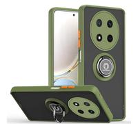 GOGME Funda para Huawei Honor Magic 7 Lite / Magic7 Lite, TPU Suave + PC Anti-Choque Translúcido Carcasa con Soporte para Anillos - Ejercito Verde