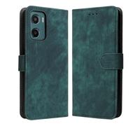 GOGME Funda para Motorola Moto E15, Carcasa Billetera de Cuero con Ranuras para Tarjetas, Case Antigolpes y Protección RFID - Verde