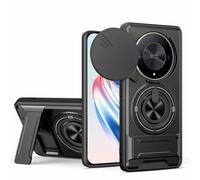 GOGME Funda para OnePlus 15R 5G, Carcasa con Soporte de Anillo 2 en 1 & Magnético, Protector con Tapa Corrediza para Cámara, Protección Integral - Negro