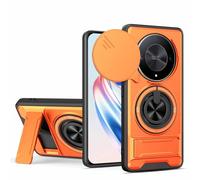 GOGME Funda para OnePlus 15R 5G, Carcasa con Soporte de Anillo 2 en 1 & Magnético, Protector con Tapa Corrediza para Cámara, Protección Integral - Naranja