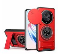 GOGME Funda para OnePlus 15R 5G, Carcasa con Soporte de Anillo 2 en 1 & Magnético, Protector con Tapa Corrediza para Cámara, Protección Integral - Rojo