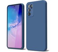 GOGME Funda para OPPO A16 / A54 / A16s Capa con Forro de Microfibra Antiarañazos Líquida Silicona Carcasa Antigolpes Protector Móvil Case Cover, Azul