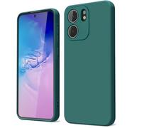 GOGME Funda para OPPO A5X 4G / 5G Capa con Forro de Microfibra Antiarañazos Líquida Silicona Carcasa Antigolpes Protector Móvil Case Cover, Verde Oscuro