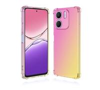 GOGME Funda para OPPO A5X 4G / 5G, Flexible TPU Protectora de Golpes Transparente Silicona Esquinas Reforzadas Ultra-Delgado Anti-Choque Carcasa (Pink/Oro)