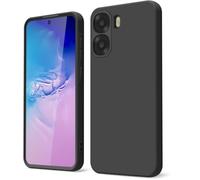 GOGME Funda para OPPO A6X 4G / A6X 5G Capa con Forro de Microfibra Antiarañazos Líquida Silicona Carcasa Antigolpes Protector Móvil Case Cover, Negro