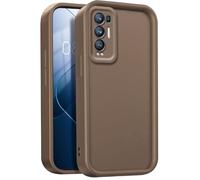 GOGME Funda para OPPO Find X3 Neo, Funda Protectora Completa de Silicona TPU Suave, Carcasa Antipolvo Prueba de Choques - Marrón