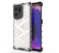 GOGME Funda para OPPO Find X5, [Diseño de Panal] Resistente Silicona Ligera Delgado Transparente PC Estuche + Suave TPU Bumper Rubber Carcasa Caso, Blanco