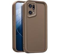 GOGME Funda para OPPO Find X5 Pro, Funda Protectora Completa de Silicona TPU Suave, Carcasa Antipolvo Prueba de Choques - Marrón