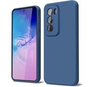 GOGME Funda para OPPO Reno 12 5G / Reno12 5G Capa con Forro de Microfibra Antiarañazos Líquida Silicona Carcasa Antigolpes Protector Móvil Case Cover, Azul