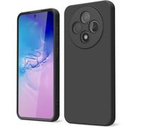 GOGME Funda para OPPO Reno 12F 5G / OPPO Reno 12FS 5G Capa con Forro de Microfibra Antiarañazos Líquida Silicona Carcasa Antigolpes Protector Móvil Case Cover, Negro