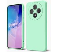 GOGME Funda para OPPO Reno 12F 5G / OPPO Reno 12FS 5G Capa con Forro de Microfibra Antiarañazos Líquida Silicona Carcasa Antigolpes Protector Móvil Case Cover, Verde Claro