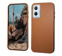 GOGME Funda para OPPO Reno 8 Lite 5G (Reno8 Lite 5G) Carcasa [Protección del Marco de la Cámara] + Textura de Piel Sintética Funda/Antideslizante con Diseño Ultrafino - Naranja