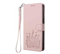 GOGME Funda para Oukitel C62 / C62 Pro, Carcasa de Cuero Floral con Soporte Plegable, TPU Bumper Antigolpes y Diseño Billetera - Rosa