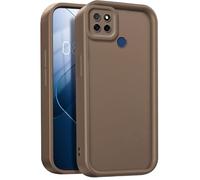 GOGME Funda para Realme C21Y / C25Y, Funda Protectora Completa de Silicona TPU Suave, Carcasa Antipolvo Prueba de Choques - Marrón