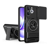 GOGME Funda para Realme C71 4G, Carcasa con Soporte de Anillo 2 en 1 & Magnético, Protector con Tapa Corrediza para Cámara, Protección Integral - Negro