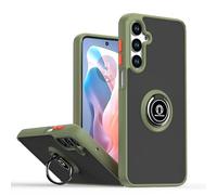 GOGME Funda para Samsung Galaxy A16 5G, TPU Suave + PC Anti-Choque Translúcido Carcasa con Soporte para Anillos - Ejercito Verde