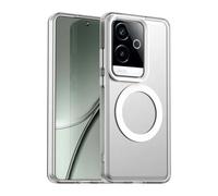 GOGME Funda para Vivo X200 FE, Compatible con MagSafe, TPU Suave + PC Anti-Choque Carcasa Antigolpes Translúcida Mate Respaldo - Blanco