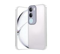 GOGME Funda para Vivo Y19s, Carcasa con Marco Antideslizante Mate y Espalda Transparente, Funda Protectora Delgada Antigolpes y Antirrayaduras - Blanco