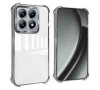 GOGME Funda para Xiaomi 14T Pro 5G Esquinas Reforzadas con Protector Cámara Carcasa/TPU Anti - Arañazos Antigolpes Suave Clara Design - Plata
