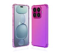 GOGME Funda para Xiaomi 15T Pro 5G, Flexible TPU Protectora de Golpes Transparente Silicona Esquinas Reforzadas Ultra-Delgado Anti-Choque Carcasa (Pink/Morado)