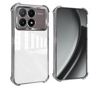 GOGME Funda para Xiaomi Poco F6 Pro 5G Esquinas Reforzadas con Protector Cámara Carcasa/TPU Anti - Arañazos Antigolpes Suave Clara Design - Plata