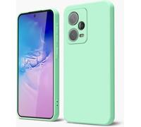 GOGME Funda para Xiaomi Redmi Note 12 Pro+ Plus 5G Capa con Forro de Microfibra Antiarañazos Líquida Silicona Carcasa Antigolpes Protector Móvil Case Cover, Verde Claro