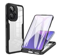 GOGME Funda para Xiaomi Redmi Note 13 Pro+ Plus 5G - con Protector de Pantalla, Carcasa Antigolpes, Anticaídas, Resistente a Arañazos, Bumper Protector Elegante, Negro