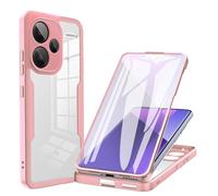 GOGME Funda para Xiaomi Redmi Note 13 Pro+ Plus 5G - con Protector de Pantalla, Carcasa Antigolpes, Anticaídas, Resistente a Arañazos, Bumper Protector Elegante, Rosa