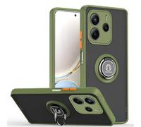 GOGME Funda para Xiaomi Redmi Note 14 5G (Not for 4G), TPU Suave + PC Anti-Choque Translúcido Carcasa con Soporte para Anillos - Ejercito Verde