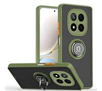 GOGME Funda para Xiaomi Redmi Note 14 Pro+ Plus 5G, TPU Suave + PC Anti-Choque Translúcido Carcasa con Soporte para Anillos - Ejercito Verde