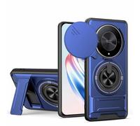 GOGME Funda para ZTE Blade A35E 4G, Carcasa con Soporte de Anillo 2 en 1 & Magnético, Protector con Tapa Corrediza para Cámara, Protección Integral - Azul