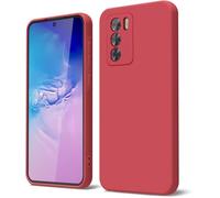 GOGME Funda para ZTE Blade V40 Vita Capa con Forro de Microfibra Antiarañazos Líquida Silicona Carcasa Antigolpes Protector Móvil Case Cover, Rojo