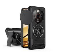 GOGME Funda para ZTE Nubia Focus Pro 5G, Carcasa con Soporte de Anillo 2 en 1 & Magnético, Protector con Tapa Corrediza para Cámara, Protección Integral - Negro