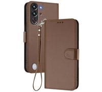 GOGME Funda para ZTE Nubia Red Magic 10 Pro/Magic 10 Pro+, Billetera de Cuero Premium con Cierre Magnético Carcasa, Ranuras Tarjetas, Soporte y Correa de Mano - Marrón