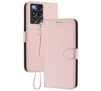 GOGME Funda para ZTE Nubia RedMagic 11 Pro / 11 Pro+, Billetera de Cuero Premium con Cierre Magnético Carcasa, Ranuras Tarjetas, Soporte y Correa de Mano - Rosa