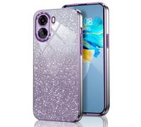 GOGME Glitter Funda para OPPO A6X 4G / A6X 5G, Marco Galvanizado TPU Anti-arañazos Brillantina/Transparente Protectora Carcasa. Púrpura