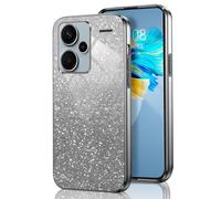 GOGME Glitter Funda para Xiaomi Redmi Note 13 Pro+ Plus 5G, Marco Galvanizado TPU Anti-arañazos Brillantina/Transparente Protectora Carcasa. Negro